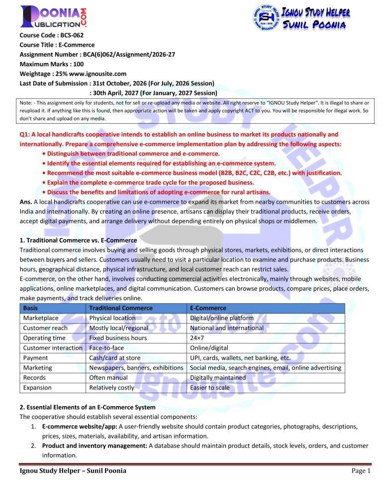 BCS-062 solved assignment 2026-27 download