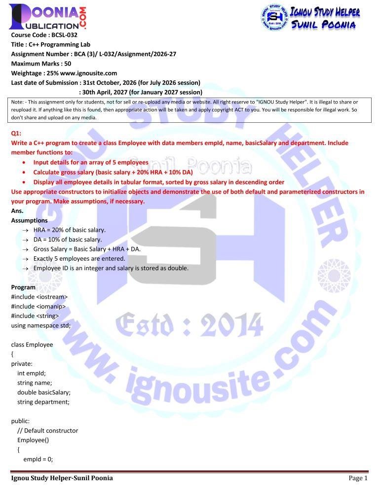 BCSL-032 solved assignment 2026-27 download