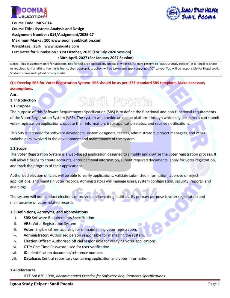 MCS-014 solved assignment 2026-27 download