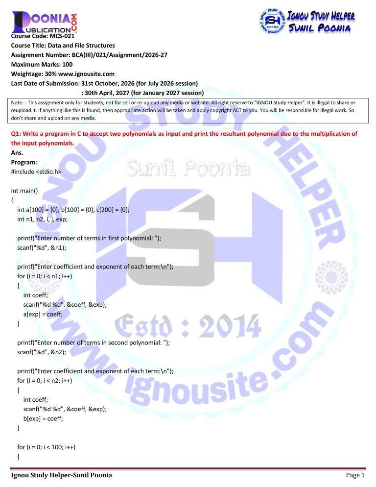 MCS-021 solved assignment 2026-27 download
